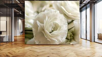 white, lisianthus flowers Wall mural