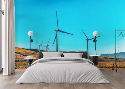 Wind generators in the endless fields. Wall mural