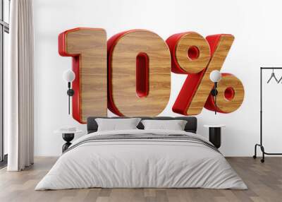 10 Percent 3D Text Rendering PNG Wall mural