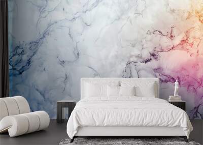 a close up of a marble surface with a rainbow colored background Wall mural