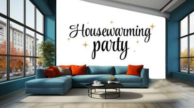 Housewarming party text icon label sign design vector Wall mural