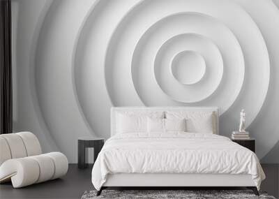 abstract white background with a series of circles of varying sizes. the circles are arranged in a s Wall mural