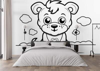 coloring illustration book for kids  Wall mural