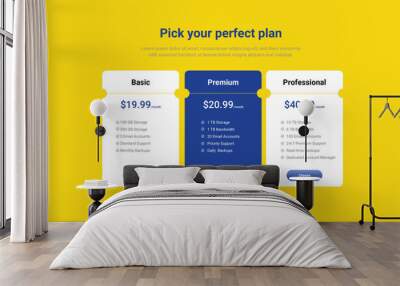 Gradient Pricing or data table UI design Wall mural