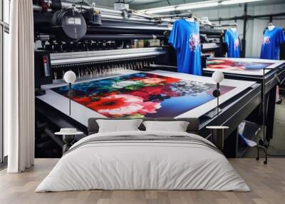 T-Shirt Printing Machine. Innovation shirt and textile printer. Production Wall mural