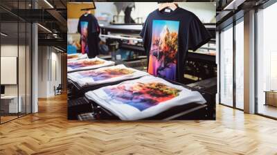 T-Shirt Printing Machine. Innovation shirt and textile printer. Production Wall mural