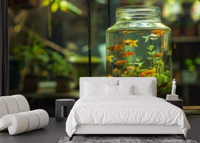 Minimalist Fish Tank in a Jar Wall mural