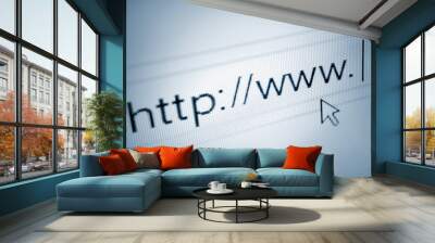 cursor pointing at http www text in browsing browser address bar Wall mural