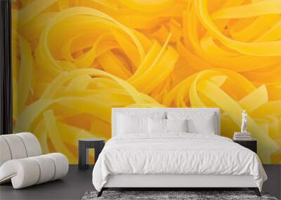 Fettuccine Pasta Background, Soft Macro Closeup Wall mural