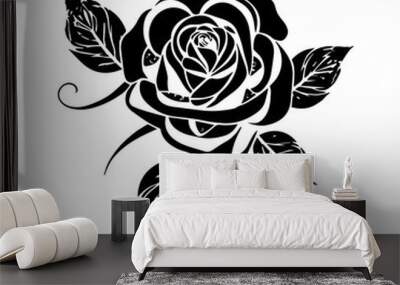 black and white rose Wall mural