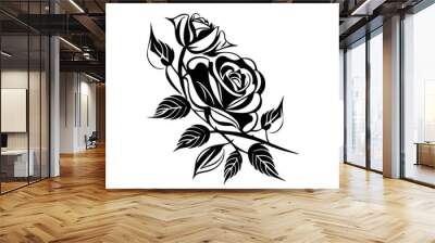 black and white rose Wall mural