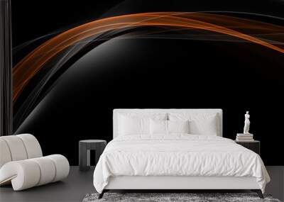 Abstract background waves. Black, orange and grey abstract background for wallpaper oder business card Wall mural