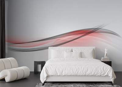 Abstract bright background with red and black dynamic lines for wallpaper, business card or template Wall mural