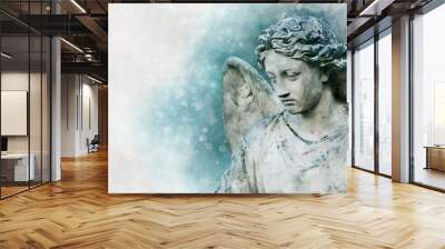 Antique statue of an angel in watercolor style Wall mural