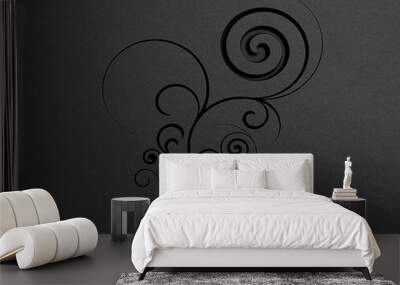 Cut out paper effect. Graphical abstract illustration with swirls. Line art pattern background. Wall mural