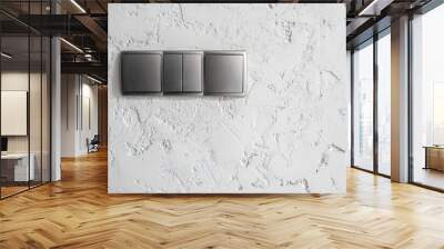 Grey light switches on textured wall in room Wall mural