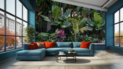 Swimming pool with outdoors at sunny day Wall mural