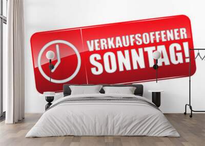 Verkaufsoffener Sonntag! Button, Icon Wall mural