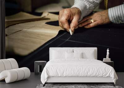 Craftsman tailor at work in the workshop Wall mural