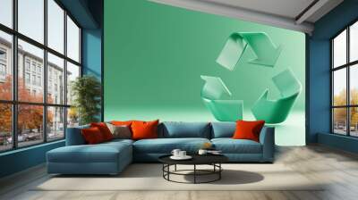 3d recylcing icon rendering, recycle sign Wall mural