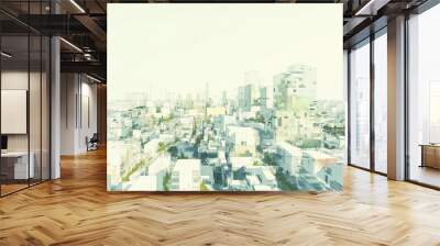 abstract city background, city landscape, architectural drawing, architectural poster Wall mural