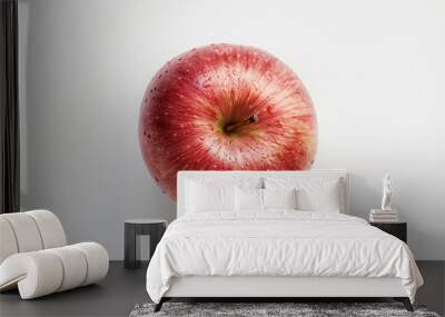 red apple on a white background, top down photo of a apple, fresh fruit Wall mural