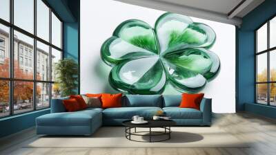 st patricks day shamrock, four leaves, green clover  Wall mural