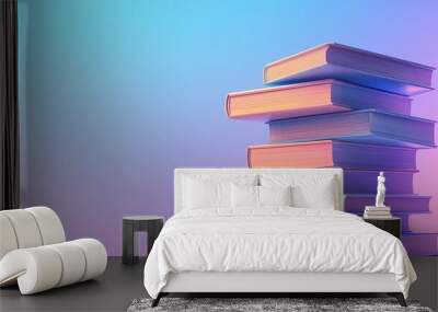 stack of colorful books, simple stack of books Wall mural