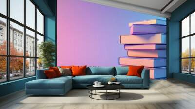 stack of colorful books, simple stack of books Wall mural