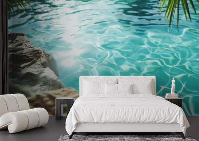 summer vacation, swimming pool, waves, summer background Wall mural