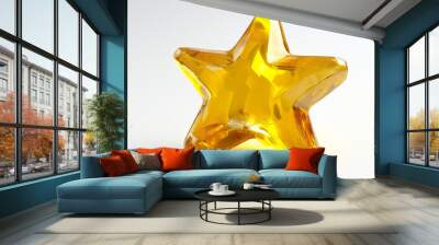 yellow star on white background, Star-shaped made of opaque glass, 3d star	
 Wall mural