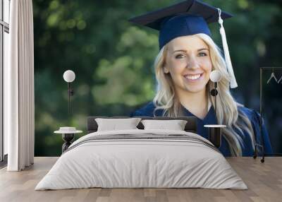 Attractive female graduate portrait Wall mural