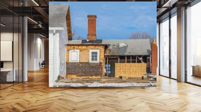 Construction Work on House Wall mural