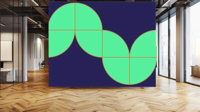 An abstract retro geometric shape background image. Wall mural