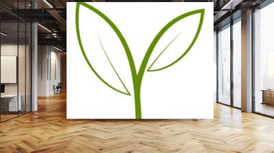 Growth icon green sprout plant leaves, growth leaves letter y Wall mural