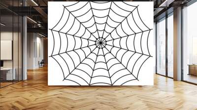 Round spider web, cobweb vector symbol sign of confusion and a network of trap Wall mural