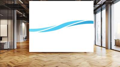 Swish wave swoosh, ocean water nature sea, blue splash bubbles Wall mural