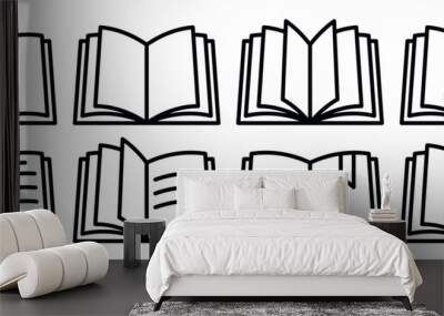 Book icon set. Simple book symbol. Vector illustration. Wall mural