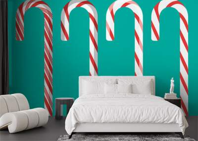 christmas striped stick candy. christmas candy cane icon. vector illustration. Wall mural