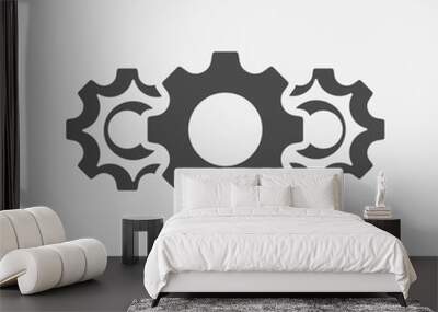 Gear icon isolated on white background. Vector illustration. Wall mural