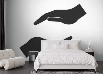 protecting hands icon Wall mural