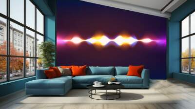 Speaking sound wave. Abstract pulse. Vector illustration. Wall mural