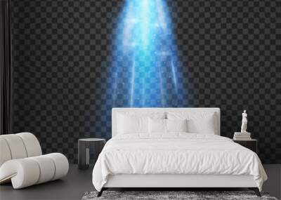 UFO light beam isolated on white background. Vector illustration. Wall mural