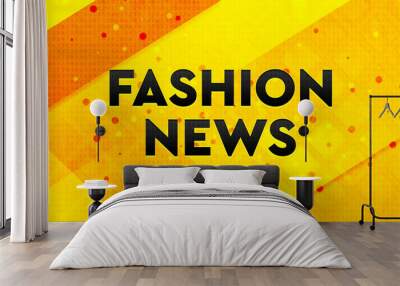 Fashion News abstract digital banner yellow background Wall mural