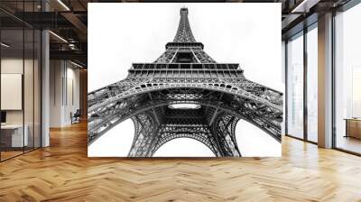 Eiffel Tower on white background Wall mural