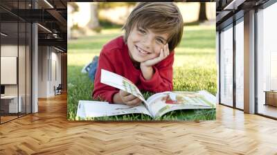 boy reading Wall mural