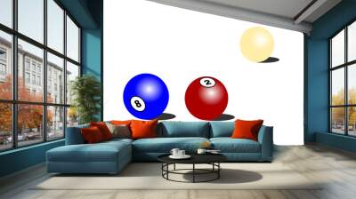 Billiard balls vector Wall mural