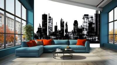 panorama picture of city skyline Wall mural