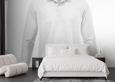 a image of a Long Sleeve Polo Raglan isolated on a white background Wall mural