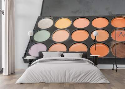 makeup, eyeshadow palette on a white background. Wall mural